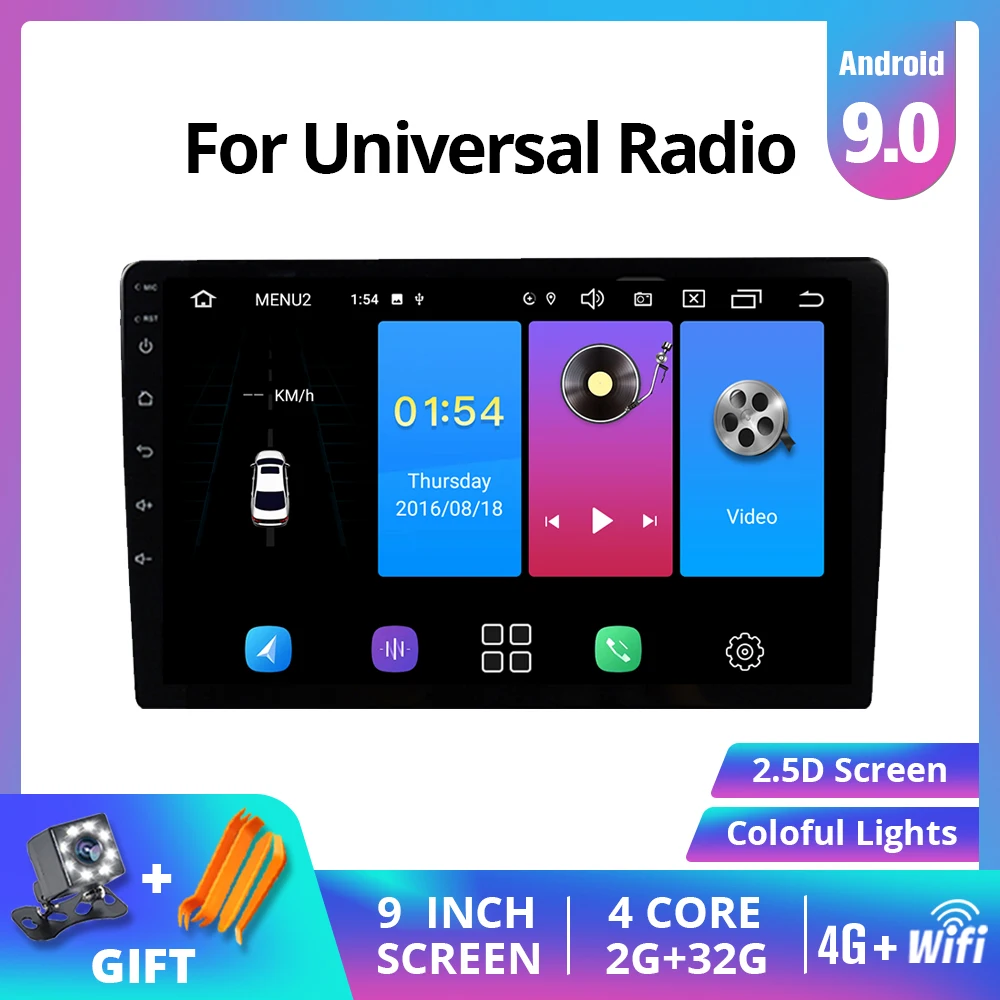

9'' /10.1''Android 9.0 Radio Cassette Recorder 2 Din Universal Car Radio Multimedia Player Wifi Auto Stereo Audio Video Car DVD