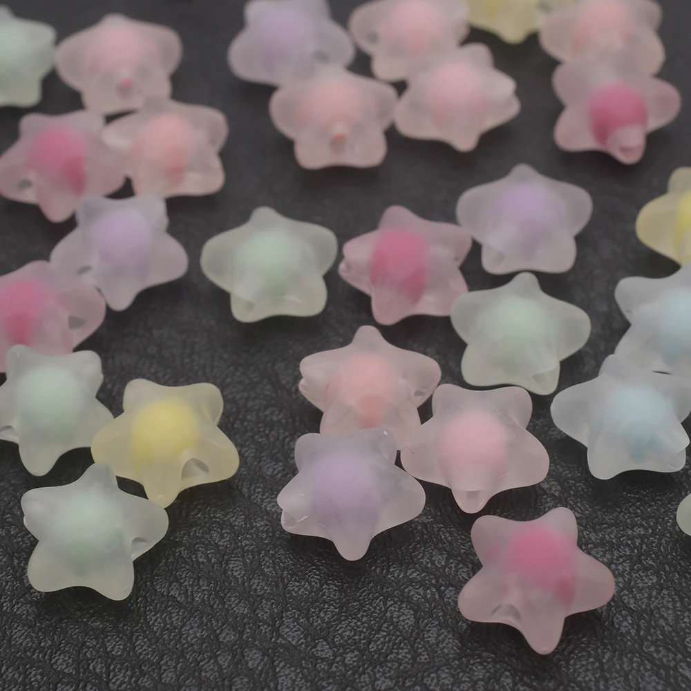 

50Pcs/Lot Butterfly Star Heart Charms Bracelet Necklace DIY Accessories Plastic Spacer Loose Beads For Jewelry Making Supplies