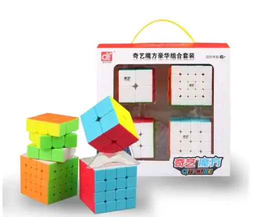 CuberSpeed Speedcubing комплект Qiyi Qidi S 2X2 и Qiyi Warrior W 3x3 и Qiyi Qiyuan S 4X4 и qizheng s 5X5 lickerless яркая магия