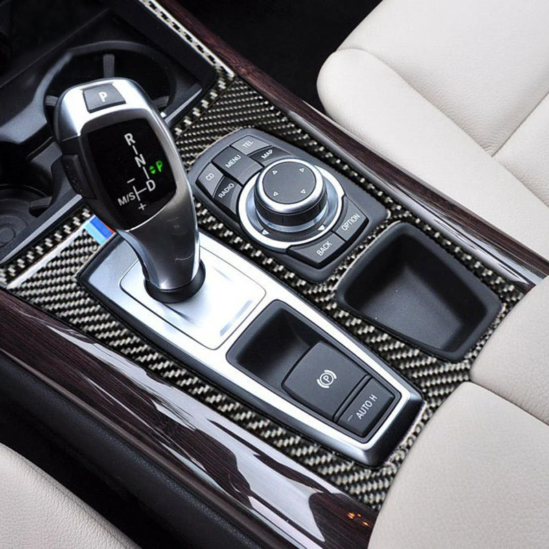 

Accessories For BMW X5 X6 E70 E71 Carbon Fiber Car Inner Door Audio Speaker Gearshift Panel Door Armrest Cover Trim Car Sticker