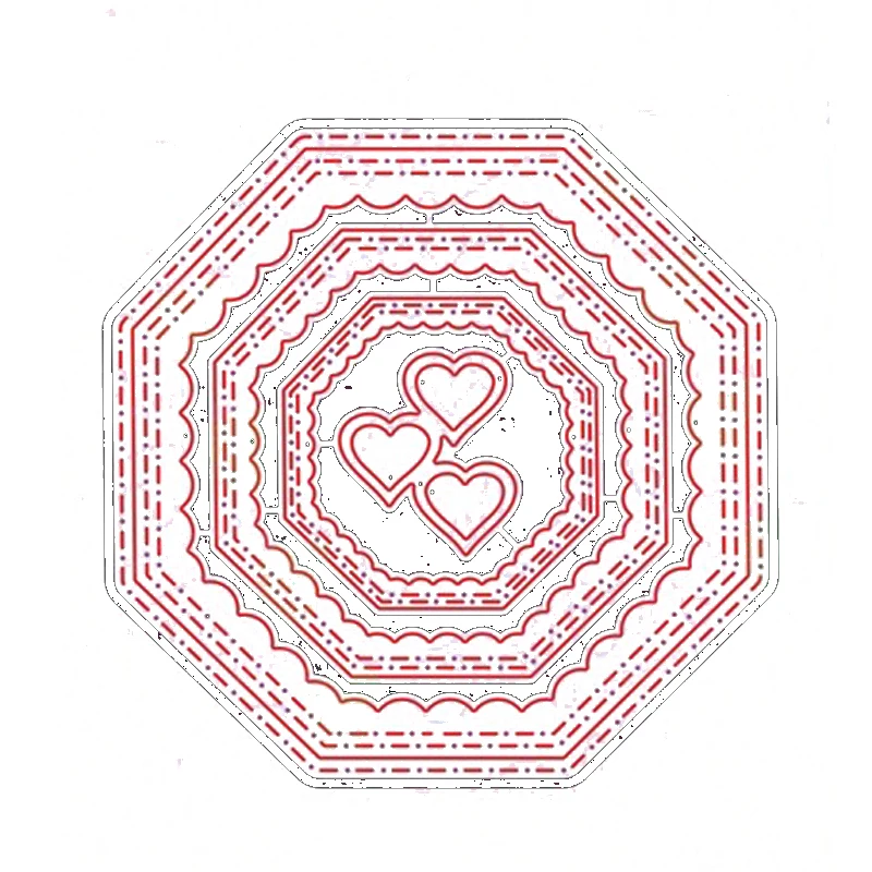 Восьмиугольный слой рамки металлические штампы трафареты для сделай сам