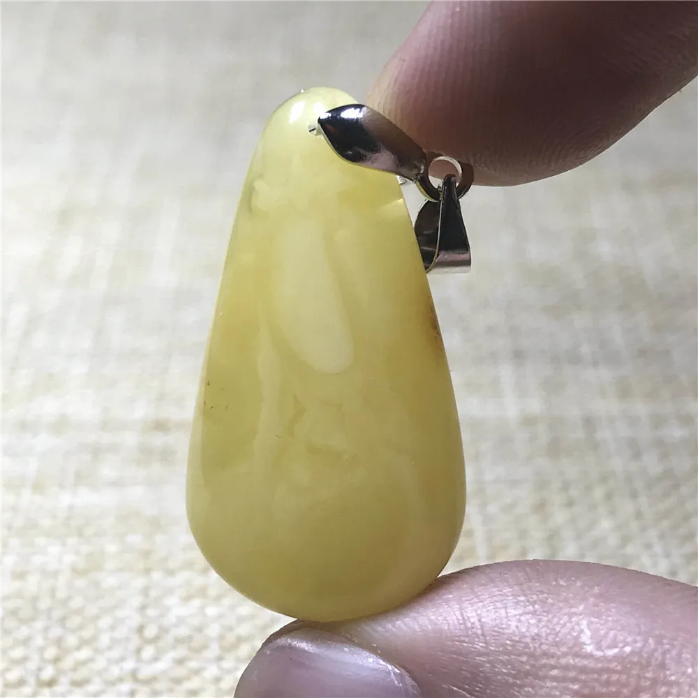 

Лучшее ожерелье из натурального желтого янтаря, подвеска, ювелирные изделия для женщин и мужчин, богатый подарок, бусины в форме капли воды, прозрачный драгоценный камень, серебро AAAAA