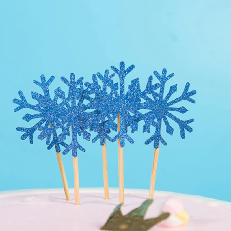 10 шт. Замороженные вечерние рождественские искусственные снежинки торт