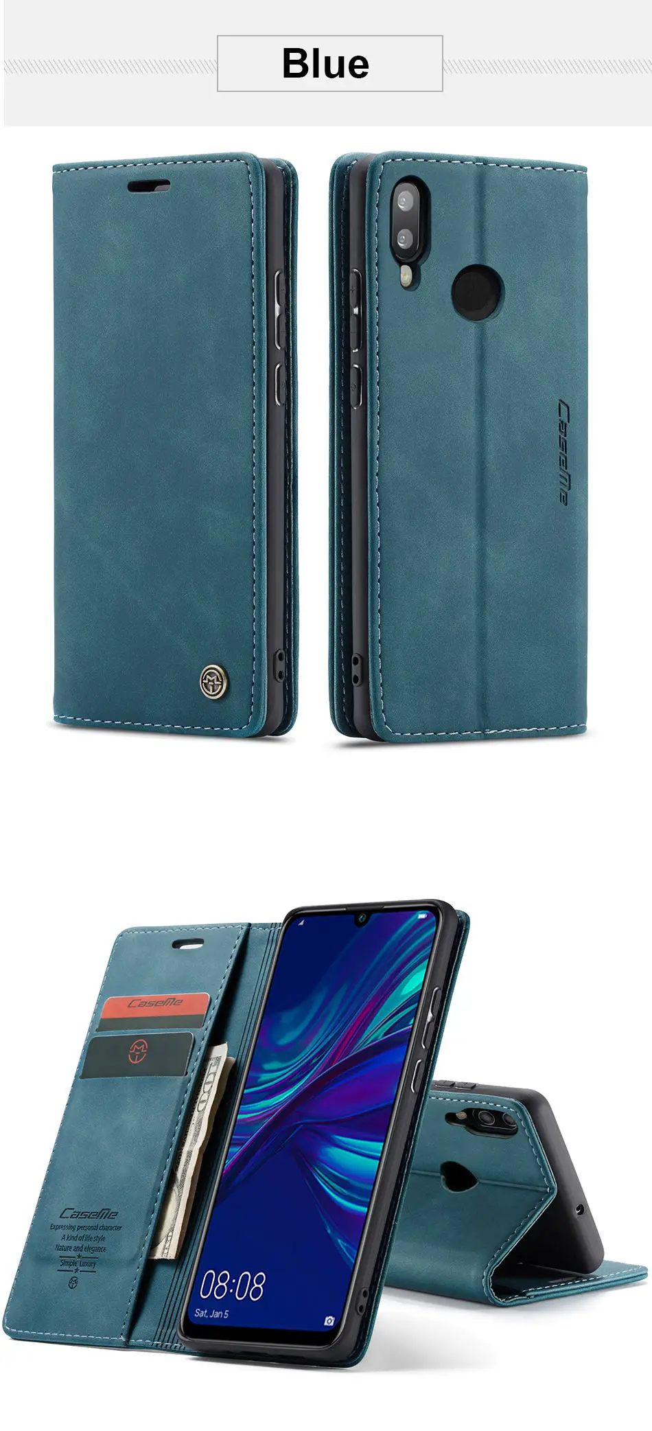 Роскошный чехол-книжка из матовой кожи для huawei Honor 10 Lite, чехол-книжка для телефона huawei P smart, чехол для Honor 10 Lite