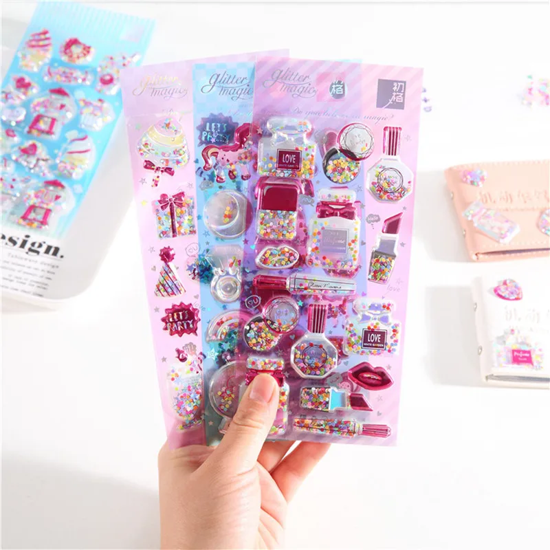 3D стикеры для телефона Kawaii мультяшное мороженое единорог декоративные наклейки