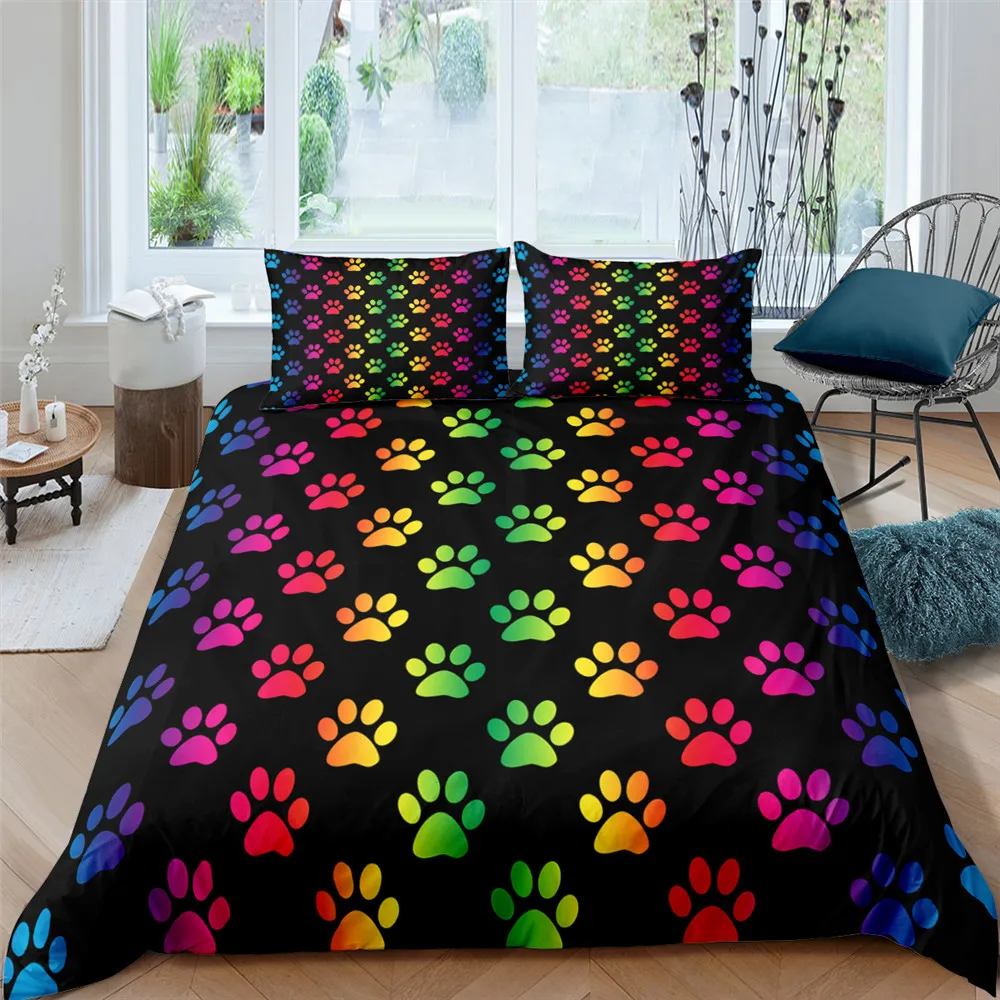 

Animal Footprints Home Textiles Luxury 3D 2/3Pcs Comfortable Duvet Cover PillowCase Bedding Sets Queen And King EU/US/AU Size