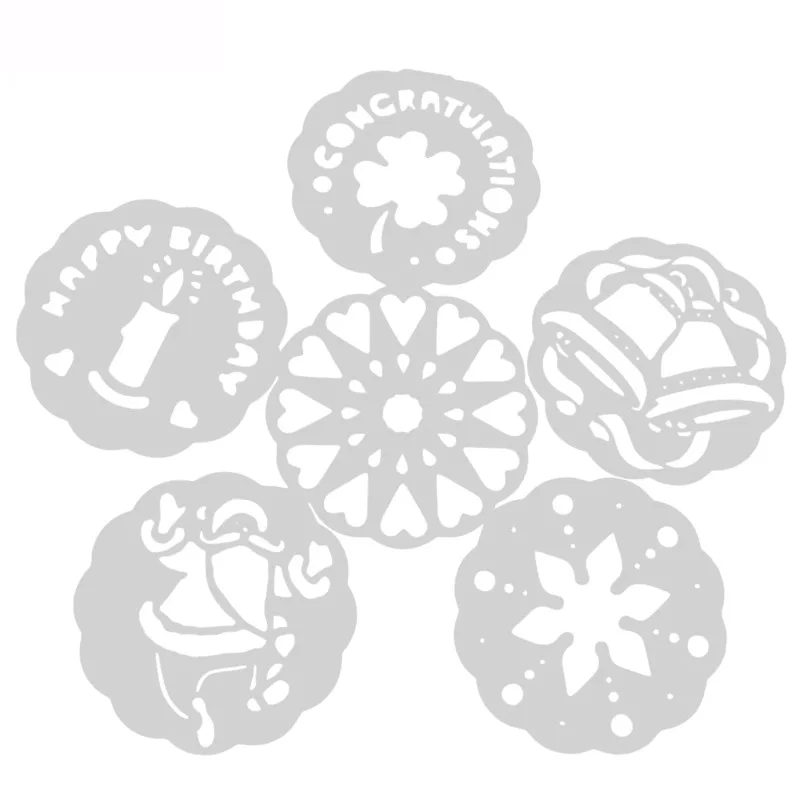 6 шт./компл. пластиковые трафареты для тортов цветы спрей форма торта на день