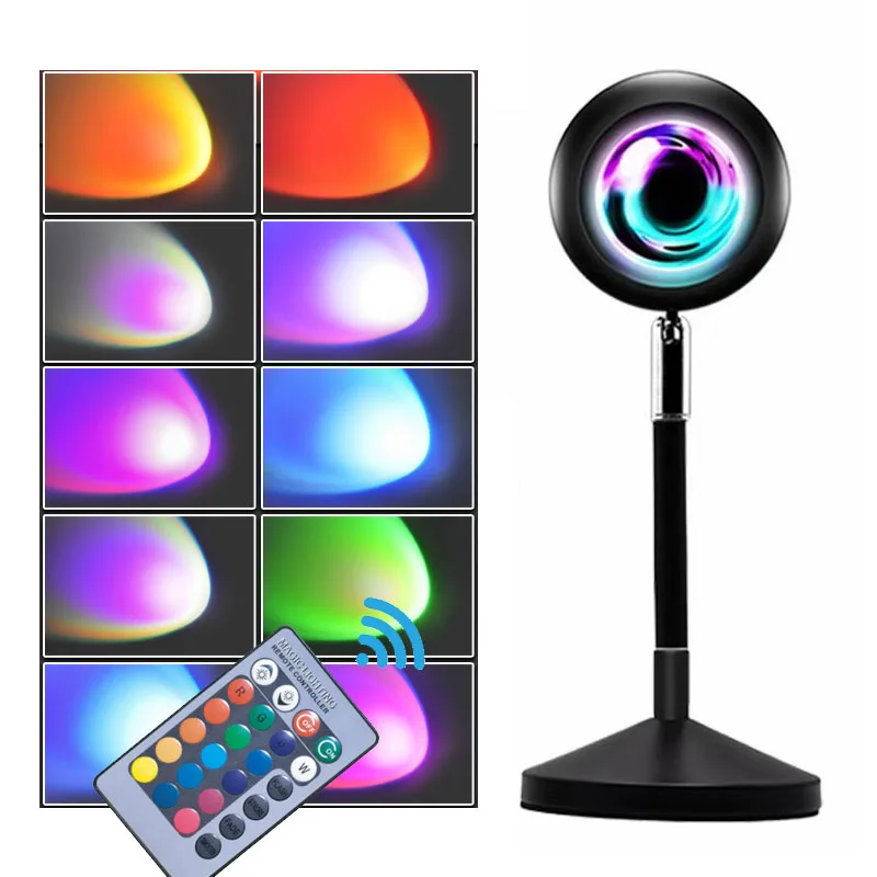 Цветная (RGB) Закат лампы проектора Радуга атмосферу светодиодный ночной