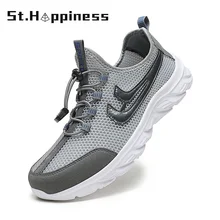 2021 New Summer Men Casual Shoes Fashion Mesh Breathable Slip-On Sneakers Outdoor Lightweight Non-slip Wading Shoes Big Size 48