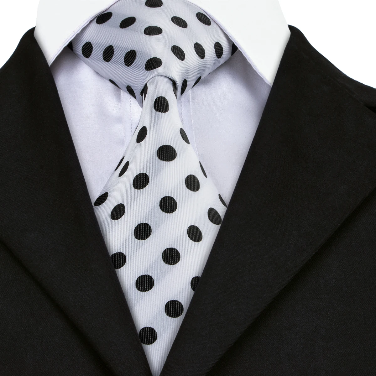 Hi-Tie 50 стилей 100% шелк одиночный галстук для мужчин Пейсли точка мужской черный