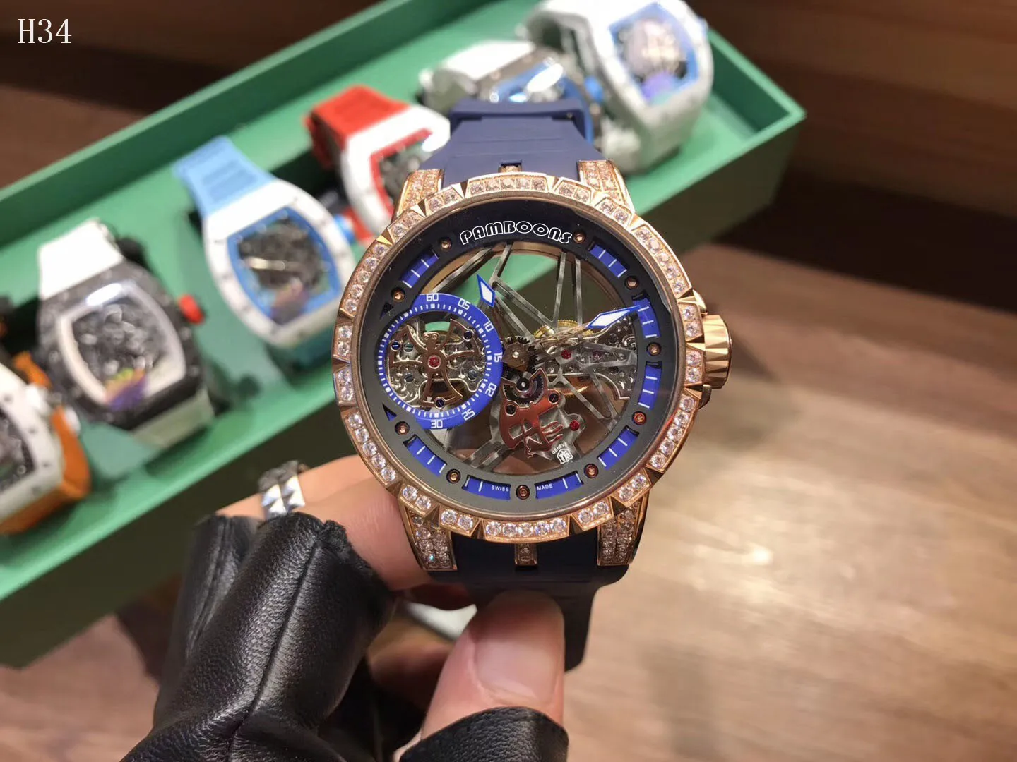 Мужские автоматические механические часы роскошные модные и повседневные