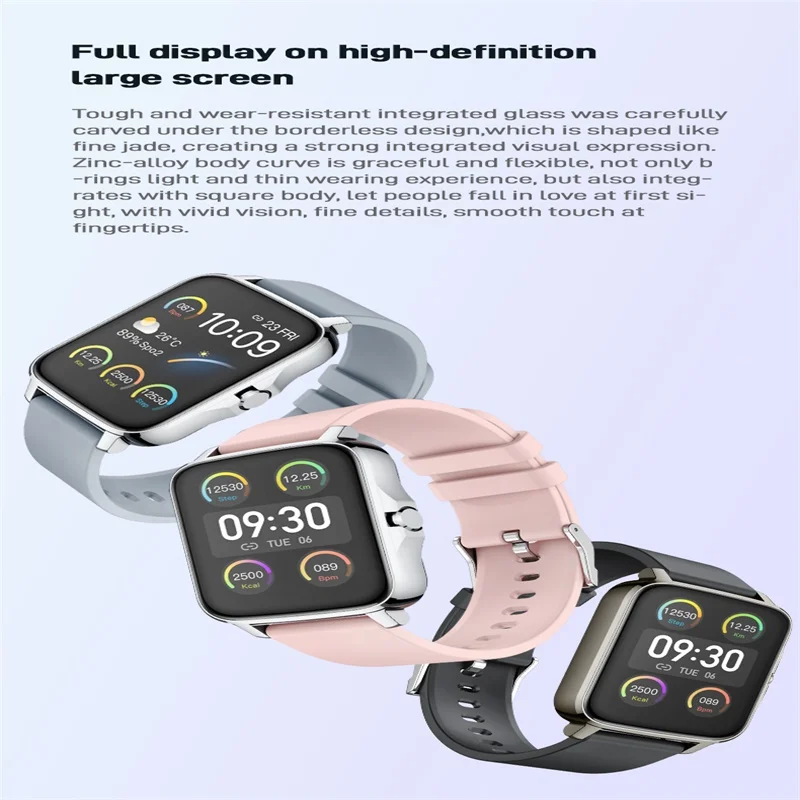 

Women's Smart Bracelet Fashion Sports Fitness Tracker Heart Rate Monitor IP67 Waterproof 1.69 Inch Full Touch Square Screen P38