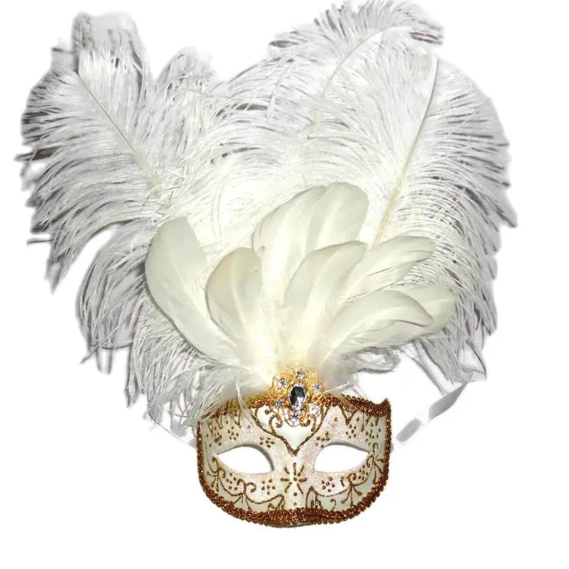 Великолепная окрашенная маска для волос с изображением страуса птицы золотой