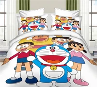 anime doraemon cartoon printed duvet cover set twin full queen king size bedding set bed linens home textile for boys and girls