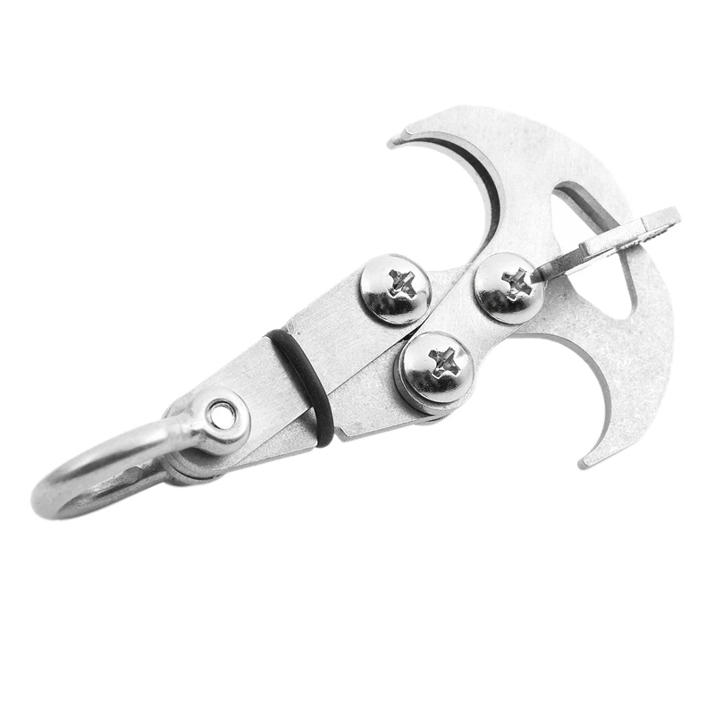 Multi Tools Stainless Steel Survival Folding Grappling Hook Climbing Claw Outdoor Gravity Carabiner Rescue Gear small Silver | Спорт и