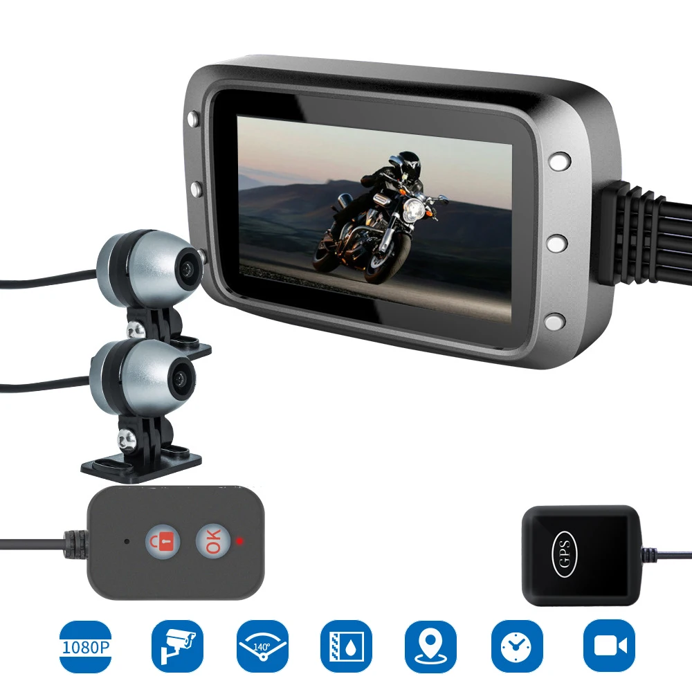 

Action Camera Motorcycle Camera Motorcycle Moto Recorder Special Dual-track Front Rear Recorder Front And Rear Dual Lenses Cam