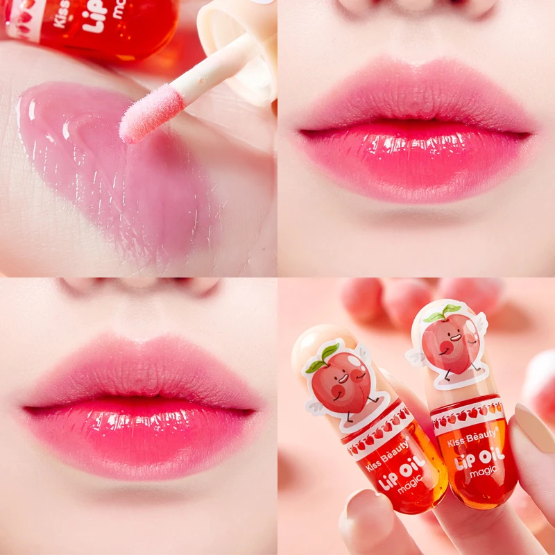 

1pcs Moisturizing Color Changing Liquid Lipsticks Transparent Peach Lip Oil Hydrating Natural Lipgloss Lasting Makeup Cosmetics