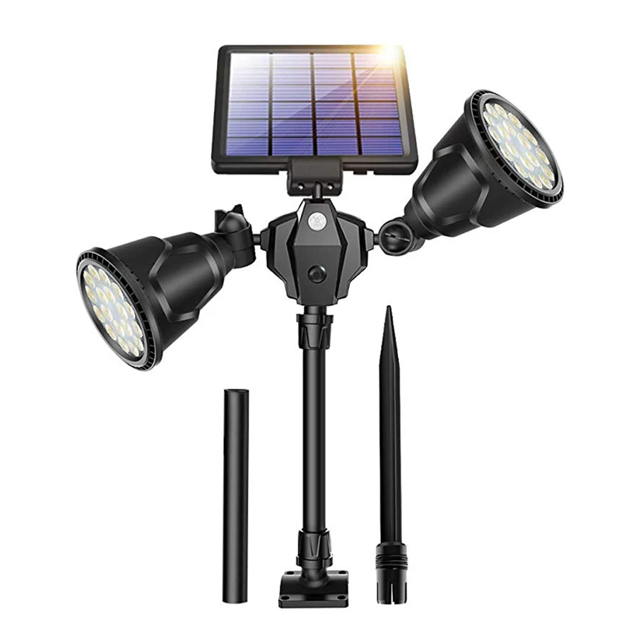 Thrisdar 36LED Открытый Солнечный Точечный светильник 2 головы датчик движения