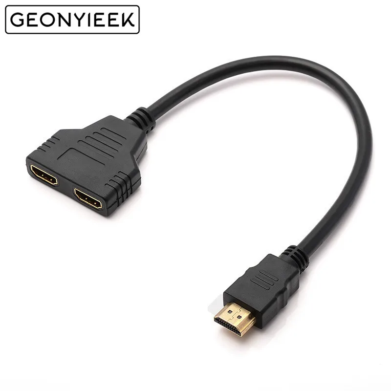 Кабель разветвитель HDMI 1 Male To Dual 2 Female Y Splitter адаптер в HD светодиодный ЖК телевизор