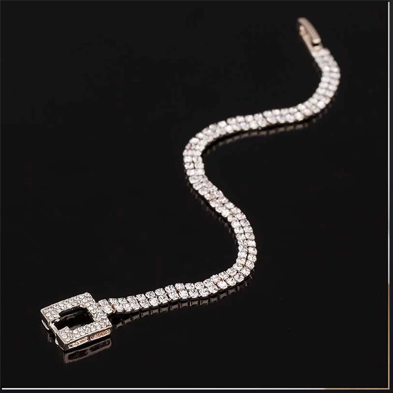 

High Quality Jewelry Bracelet Rose Gold Fashion Fine Style Shiny Crystal Ladies Personalized Bracelet Gift Free Shipping