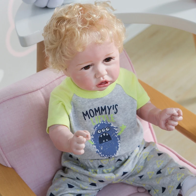 

55cm Realistic Doll Soft Body Vinyl Toddler Babies Lifelike Boy Sleeping Toys 54DA