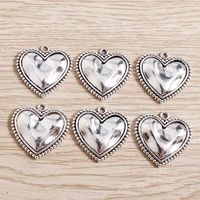 8pcs 2121mm antique silver color alloy love heart charms for jewelry making necklaces earrings pendants diy crafts accessories
