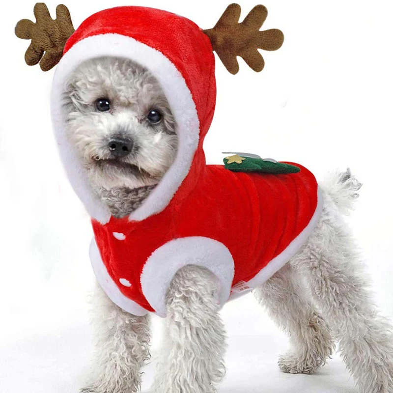 Рождественский костюм с маковой собакой Зимний милый свитер изображением Санта