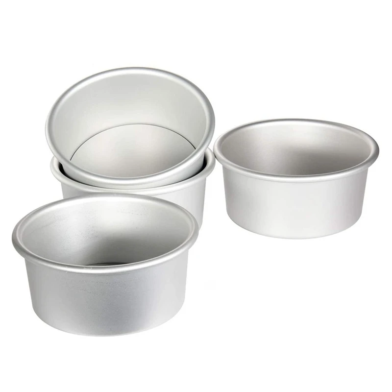 

Новинка, 4 шт., 6-дюймовые антипригарные сковороды для чизкейков, круглые сковороды для выпечки, форма для торта со съемным дном