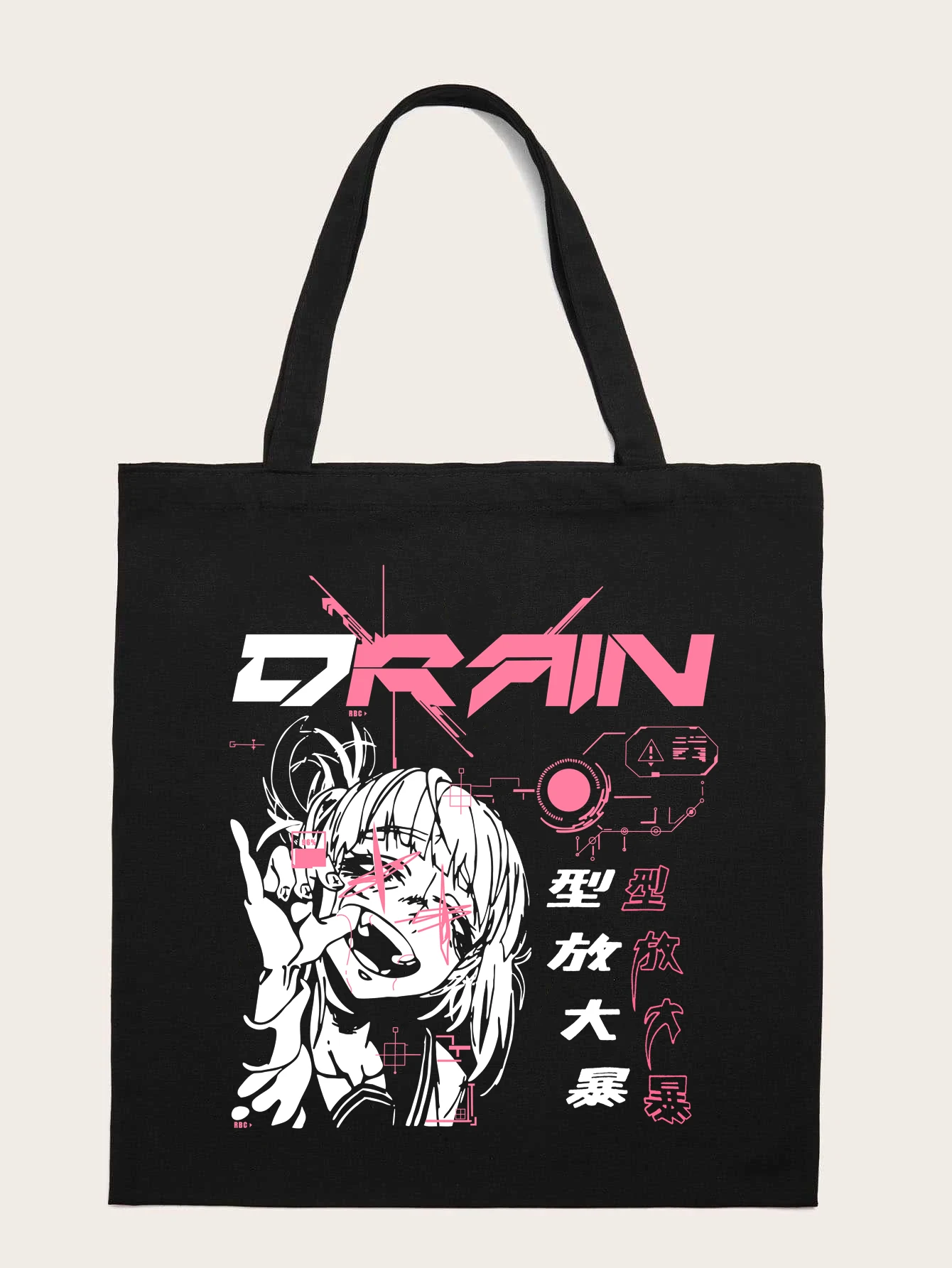 

Y2k Anime print Women Vintage casual Harajuku chic women fashion large-capacity canvas new Goth ins shoulder shopper bags 2020