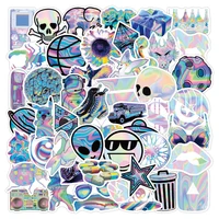 103050pcs ins style mixed holographic laser stickers waterproof diy skateboard graffiti luggage cool cartoon sticker kid decal