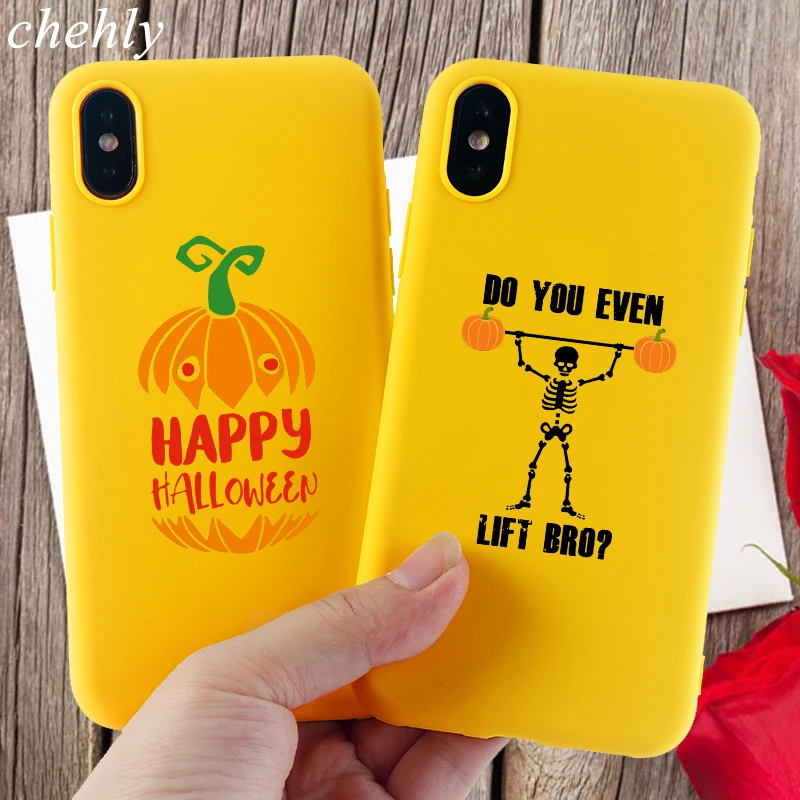 Чехол для телефона на Хэллоуин iPhone X XR XS Max 8 7 6 S Plus милые чехлы с тыквой мягкие