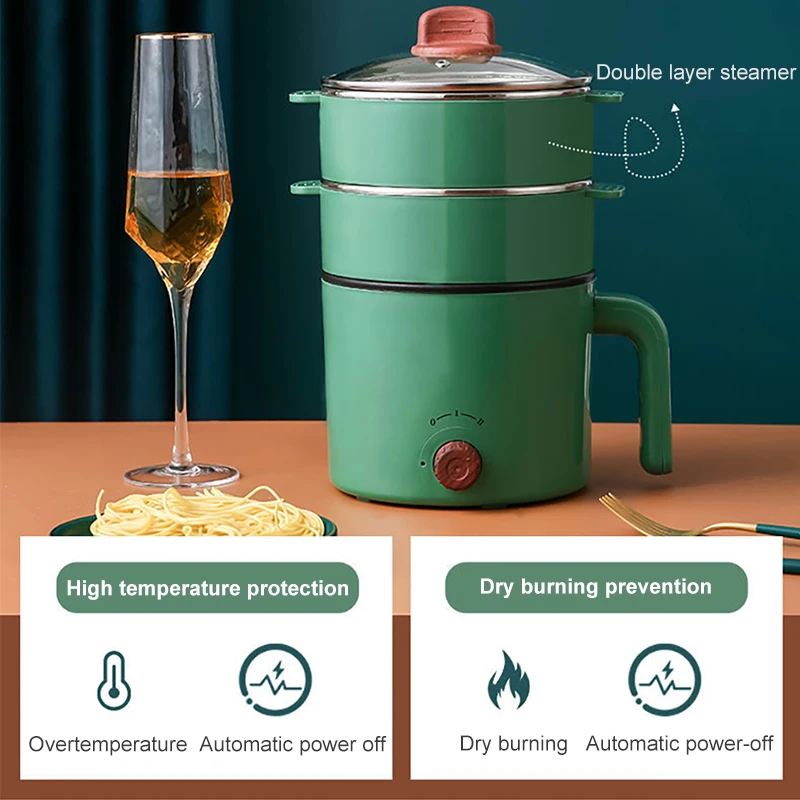 

Multi-functional Electric Cooker Non-stick Hot Pot Multi-layer Electric Steamer For Student Dormitory Rice Cooker 220V