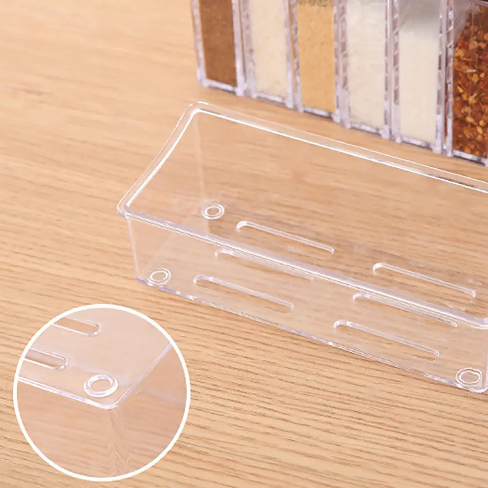 Коробка для приправ с основанием прозрачная 6 ячеек дома сильным уплотнением