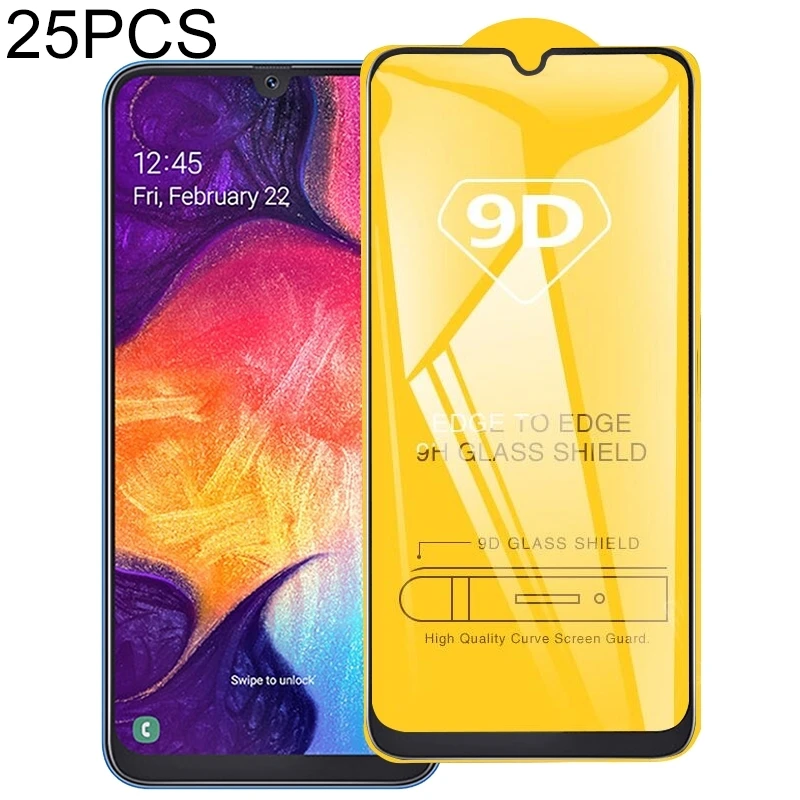 

25 PCS 9D Full Glue Full Screen Tempered Glass Film For Galaxy A20e