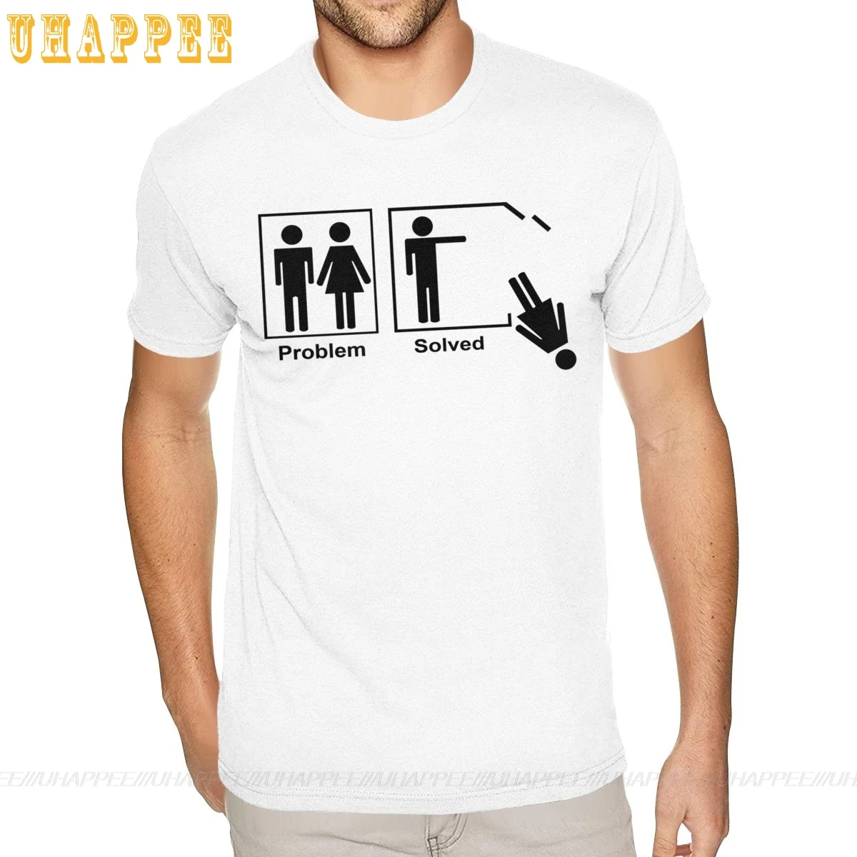 С О образным вырезом проблема решается забавная футболка брак жена пива футболки