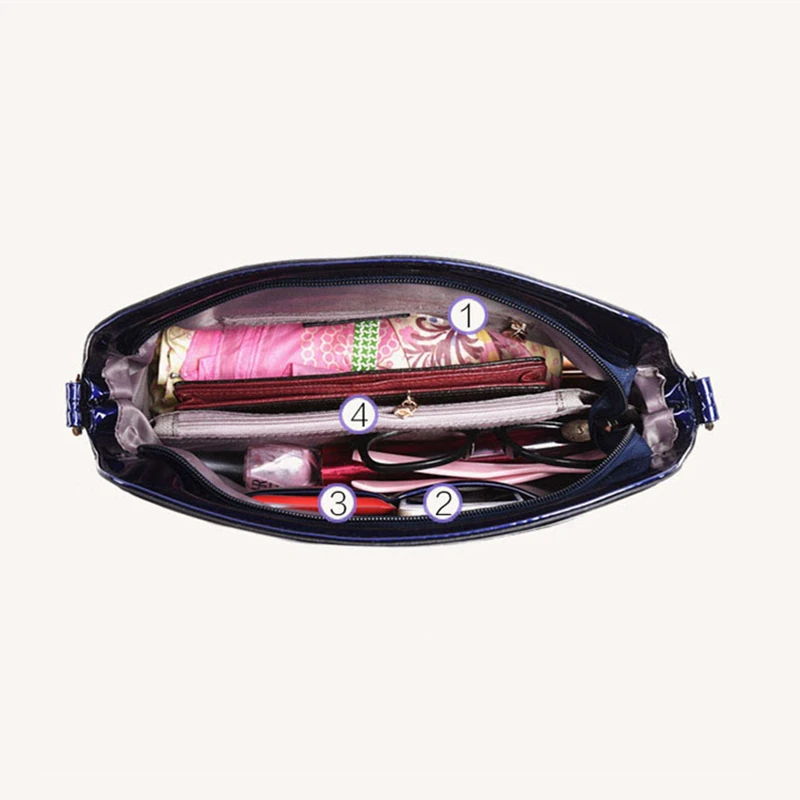 Крокодиловая лакированная кожа черная Модная Сумка ракушка женские сумки