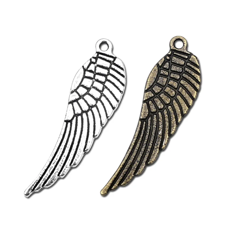 30 шт. ювелирных изделий 30х9мм из металлического сплава подвески в виде крыльев с