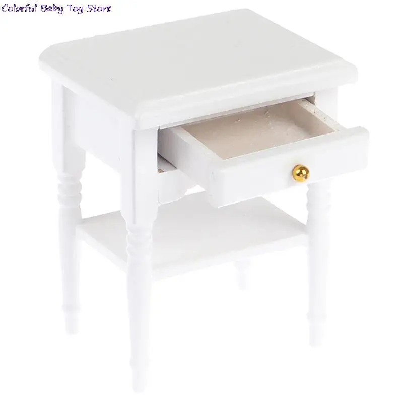 

Кукольный домик, прикроватный шкаф, кукольная мини-мебель, современный ночной стол в масштабе 1:12, кукольный домик, деревянный Миниатюрный