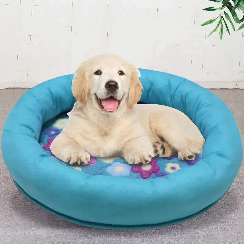 

2021 Hot Round Dog's Nest Coral Plush Dog Bed Cheap And Comfortable Pet Pad Cat's Nest Cat Bed Pet Bed