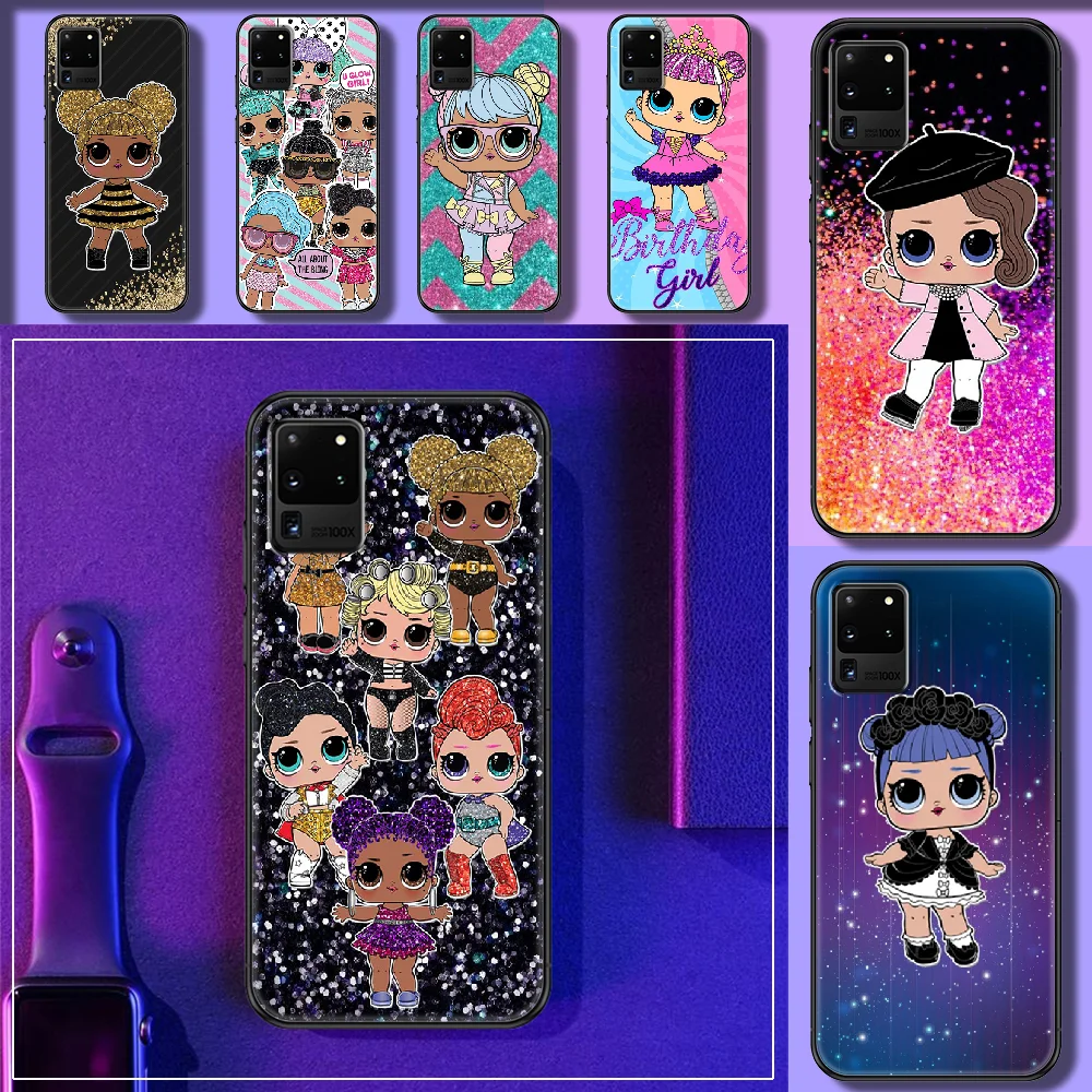 

doll cute Lol Pretty girl Phone case For Samsung Galaxy Note 4 8 9 10 20 S8 S9 S10 S10E S20 Plus UITRA Ultra black painting back