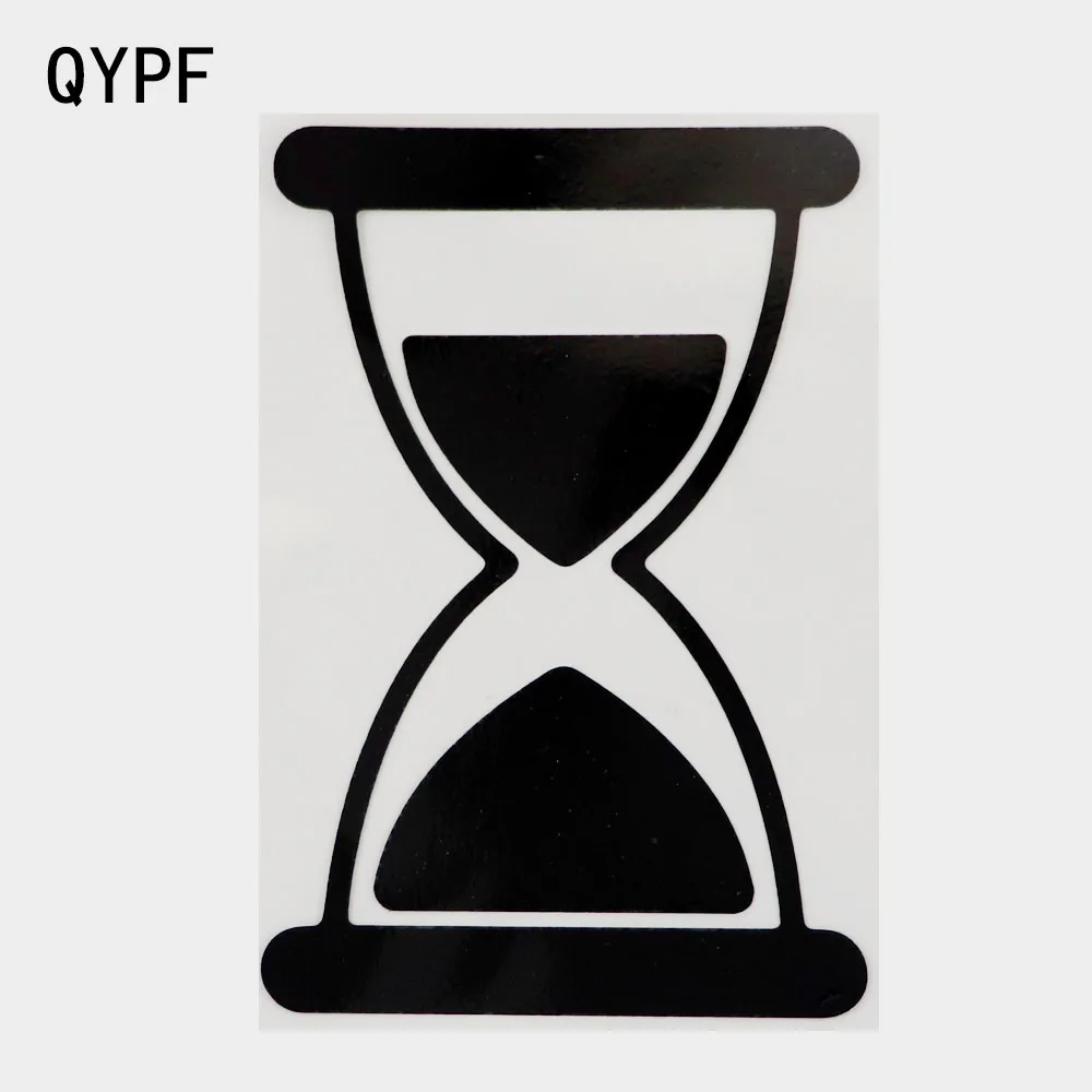 

QYPF 10,1 см × 15,3 см наклейка песочные часы хронометр виниловая Автомобильная наклейка черный/серебристый 2A-0177