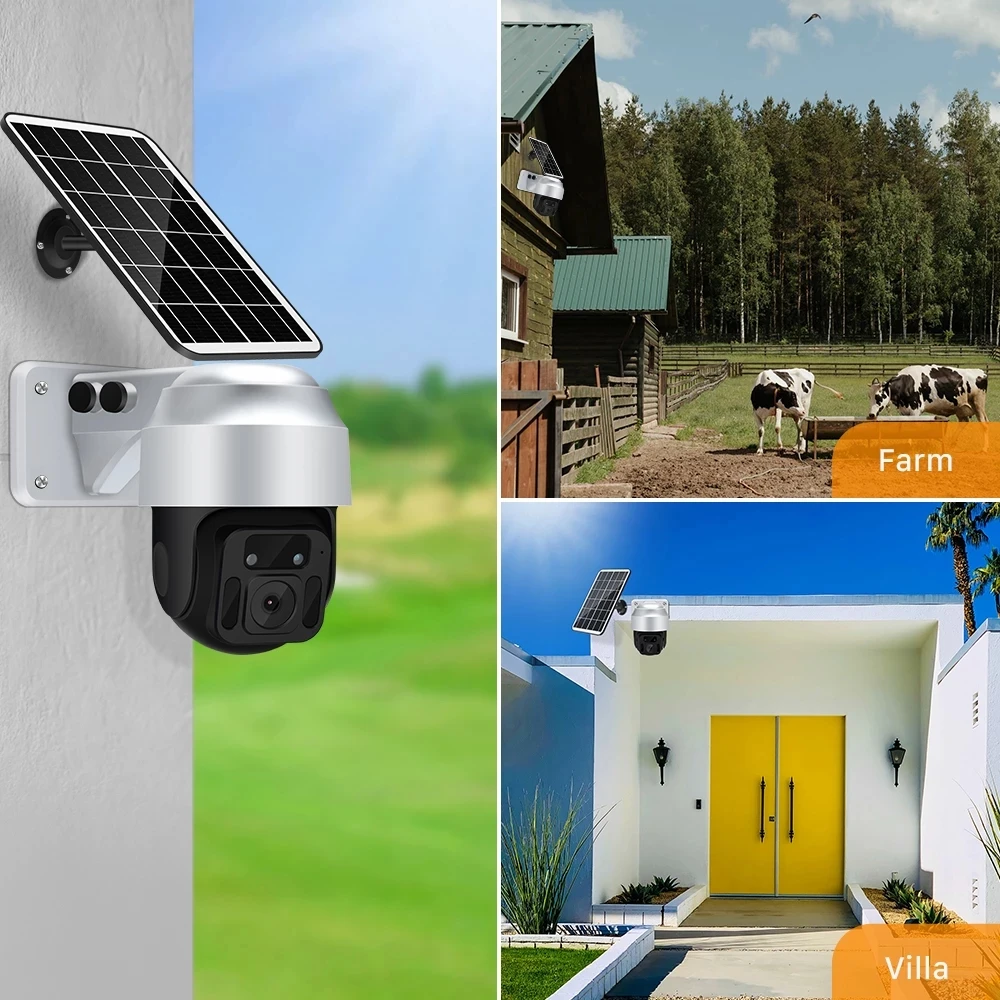 

HONTUSEC 4G Wifi PTZ Camera 2MP Security Camera System Solar IP PTZ Camera Rechargeable Battery Surveillance Solar IP Camera