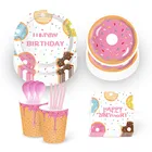 Baby Shower сладкие пончики украшения для тематических вечеринок тарелки салфетки чашки одноразовая посуда наборы для девочек Happy День рождения свадебные сувениры