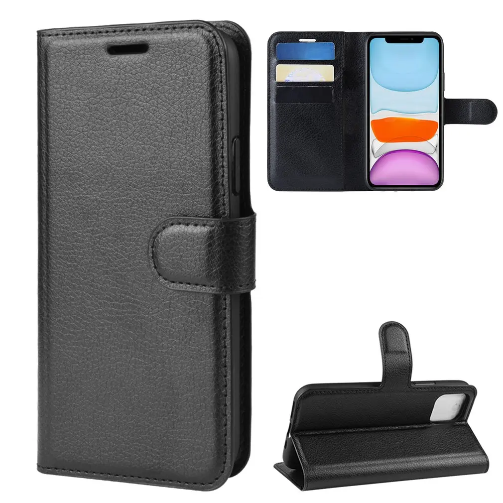 

Leather Wallet Case For iPhone 11 XR 12 2021 Luxury Flip Phone Cover Soft PU Shockproof Anti-fall Mobile Phone Case
