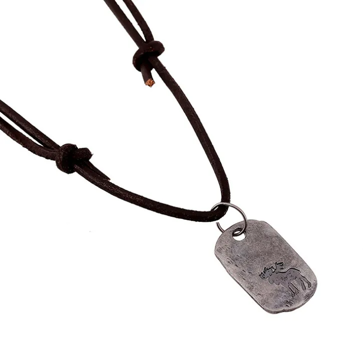 Винтажное ожерелье с кулоном в виде лося оленя из металла стиле ретро длинные