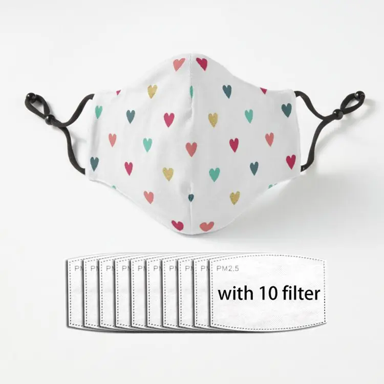 

Цветная дышащая мини-маска в форме сердца для мальчиков и девочек в стиле Харадзюку Pm2.5 фильтрующая Пылезащитная маска Плакат Женская/мужск...