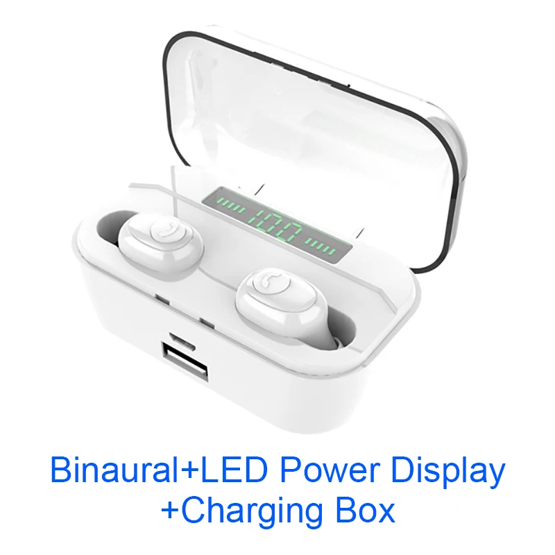 Dual ear white 2 Мини Новые Bluetooth наушники G6s TWS IPX7 8D бас беспроводной зарядки светодиодный дисплей 3500 мАч многофункциональные наушники гарнитура - Цвет: Dual ear white 2