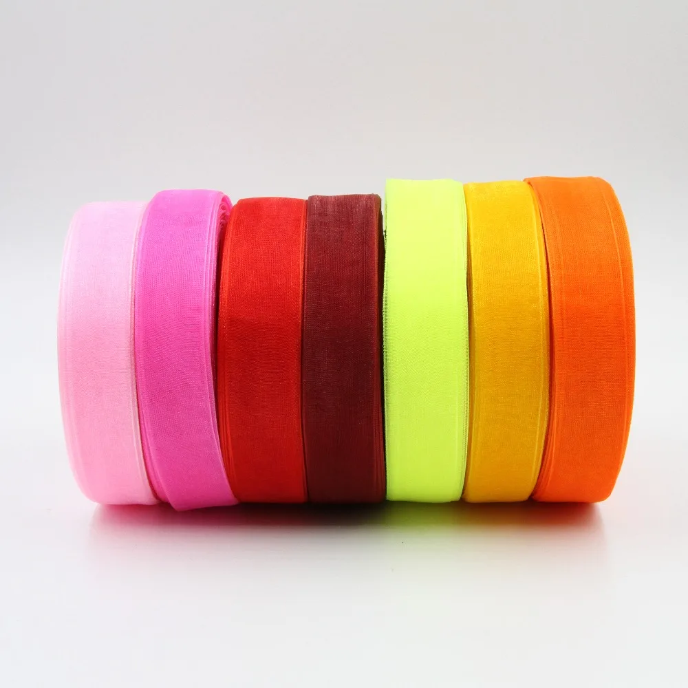 Organza Ribbon 50yards/roll Wholesale gift wrapping wedding party decoration Christmas silk ribbons lace fabric 25/40mm | Дом и сад
