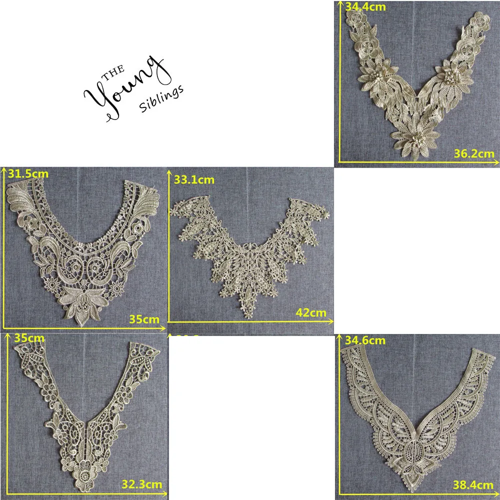 Золотистая Цветочная флейта сделай сам вышивка кружевная ткань вырез аппликация