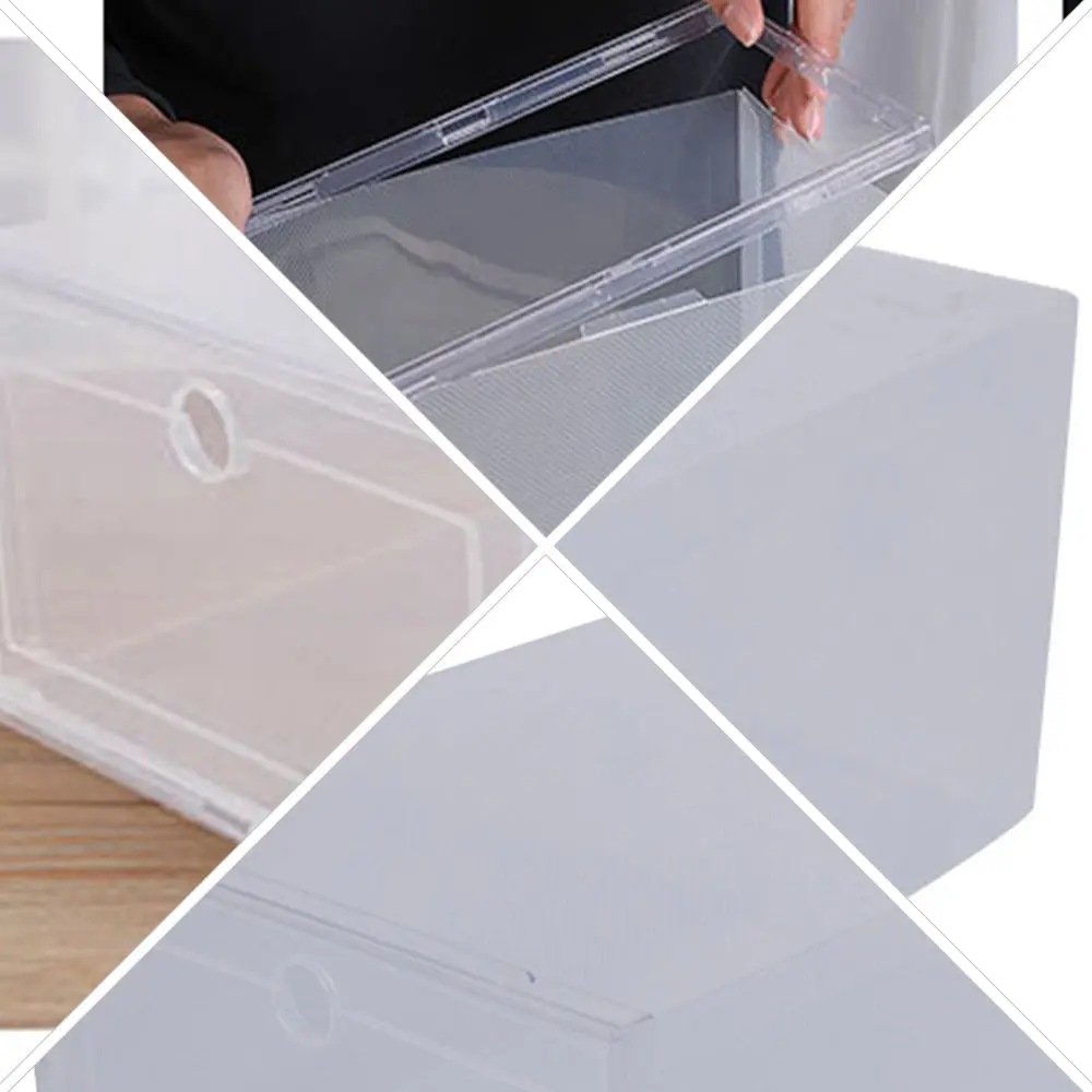 

6Pcs Creative Shoes Case Clamshell-type Shoes Container (Transparent)